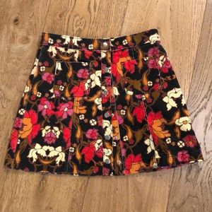 Urban Outfitters mini flower print skirt